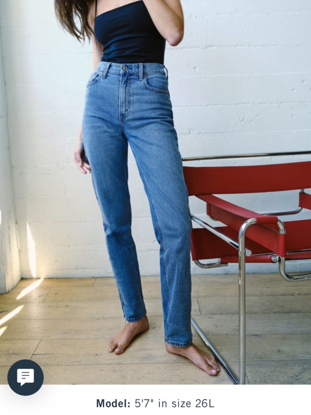 Abercrombie & Fitch High-Rise Straight Jeans - Medium Blue